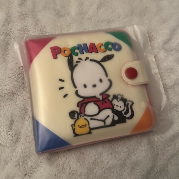 Sanrio Handbags - Sanrio Pochacco Multicolor Vinyl Wallet - White with Rainbow Accents